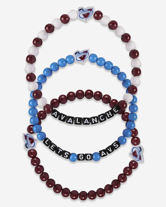 Colorado Avalanche 3 Pack Beaded Friendship Bracelet FOCO - FOCO.com