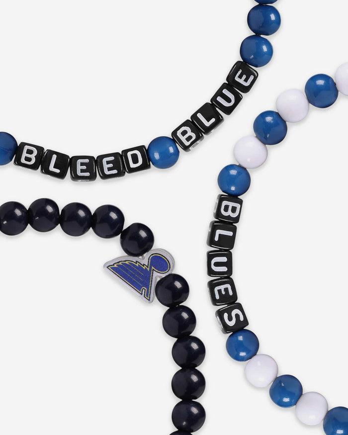 St Louis Blues 3 Pack Beaded Friendship Bracelet FOCO - FOCO.com