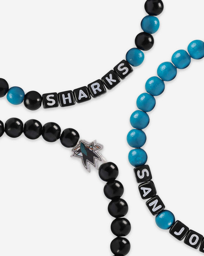 San Jose Sharks 3 Pack Beaded Friendship Bracelet FOCO - FOCO.com