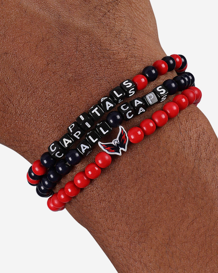 Washington Capitals 3 Pack Beaded Friendship Bracelet FOCO - FOCO.com