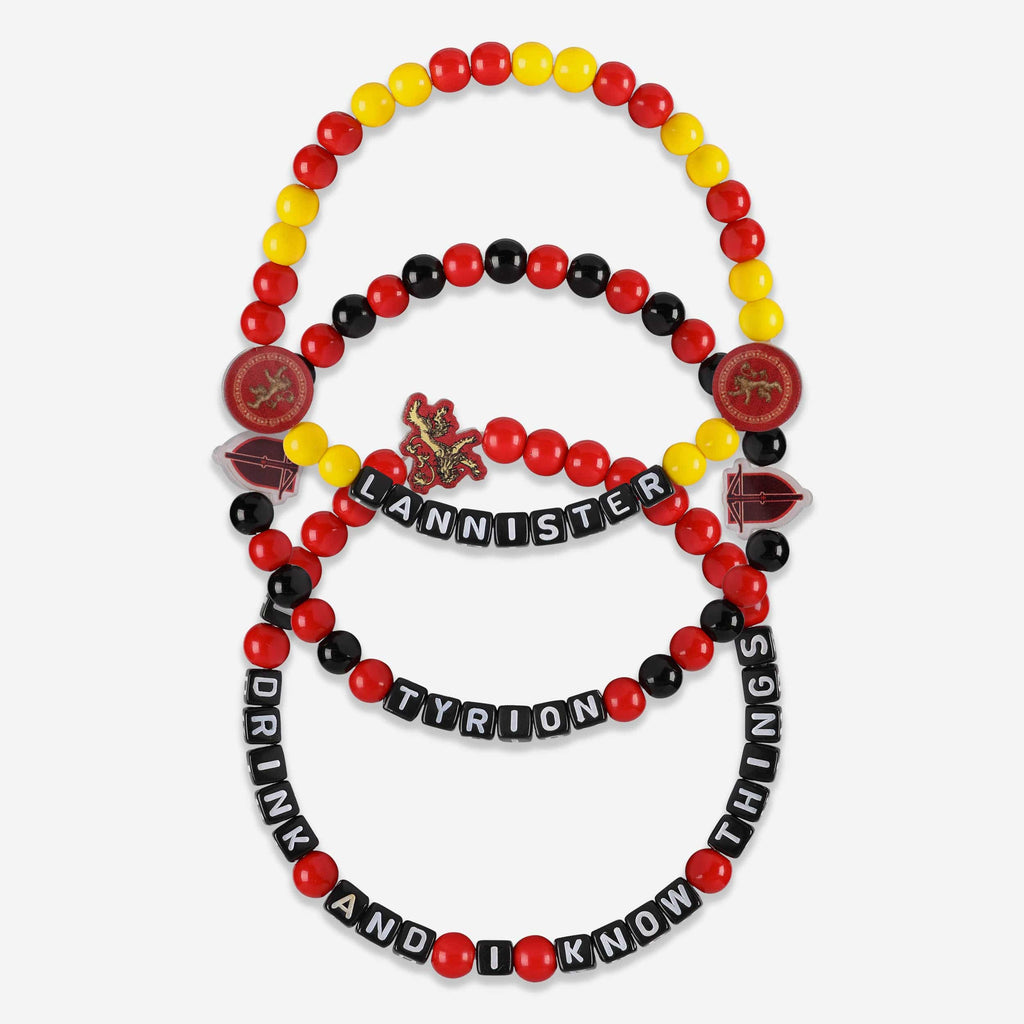 Game of Thrones™ House Lannister Motto 3 Pack Beaded Friendship Bracelet FOCO - FOCO.com