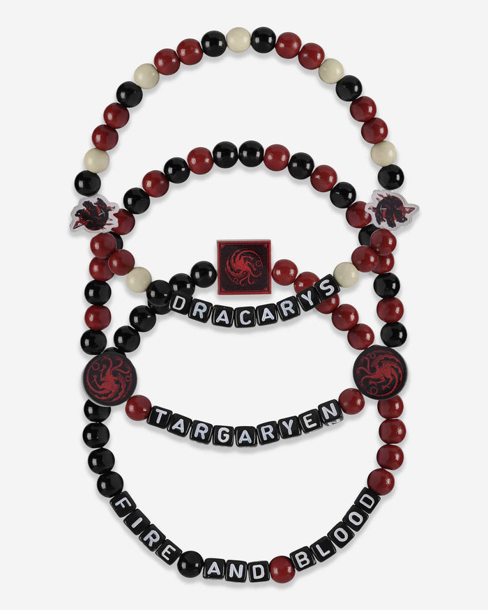 Game of Thrones™ House Targaryen 3 Pack Beaded Friendship Bracelet FOCO - FOCO.com