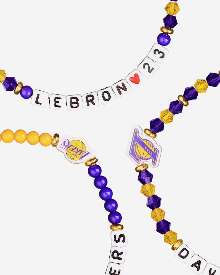 LeBron James & Anthony Davis Los Angeles Lakers 3 Pack Player Friendship Bracelet FOCO - FOCO.com