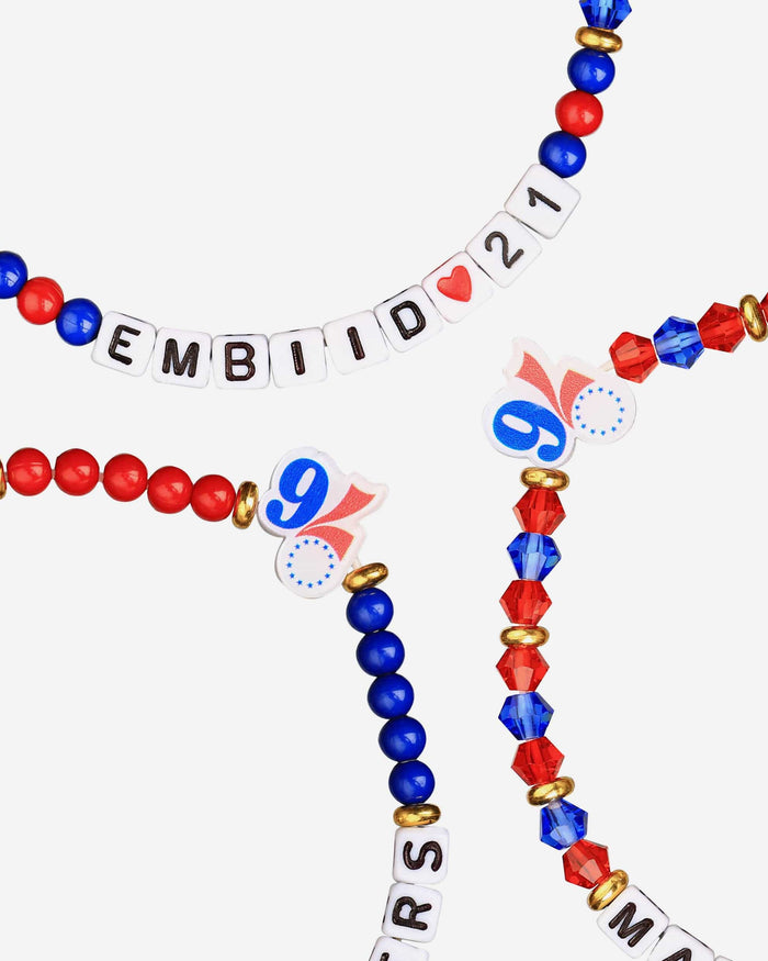 Joel Embiid & Tyrese Maxey Philadelphia 76ers 3 Pack Player Friendship Bracelet FOCO - FOCO.com