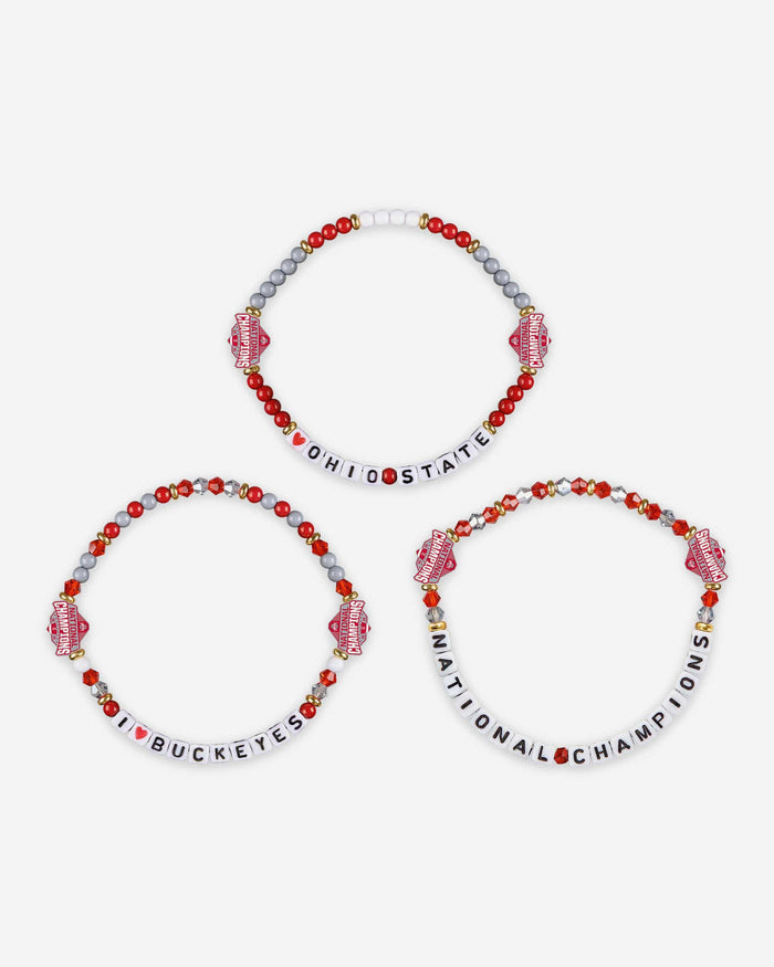 Ohio State Buckeyes 2024 Football National Champions 3 Pack Friendship Bracelet FOCO - FOCO.com