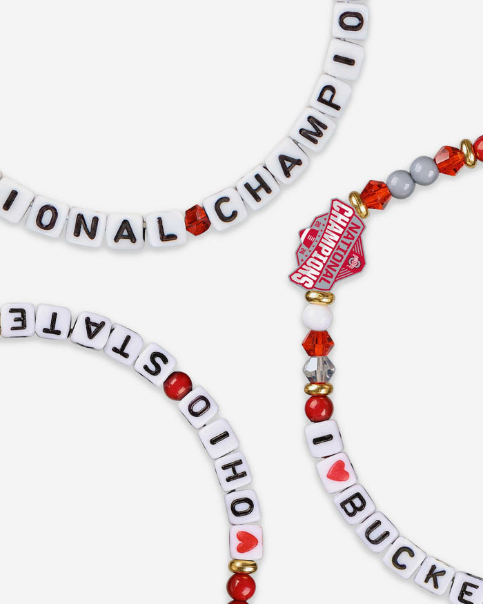 Ohio State Buckeyes 2024 Football National Champions 3 Pack Friendship Bracelet FOCO - FOCO.com