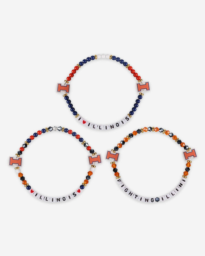 Illinois Fighting Illini 3 Pack Friendship Bracelet FOCO - FOCO.com