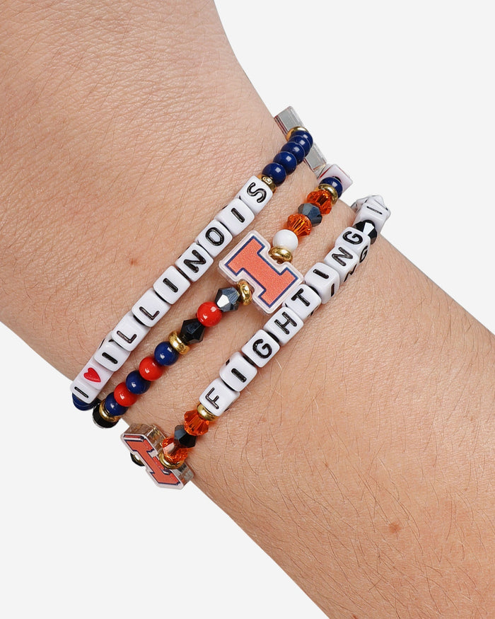 Illinois Fighting Illini 3 Pack Friendship Bracelet FOCO - FOCO.com