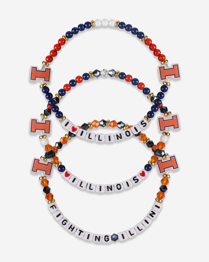 Illinois Fighting Illini 3 Pack Friendship Bracelet FOCO - FOCO.com