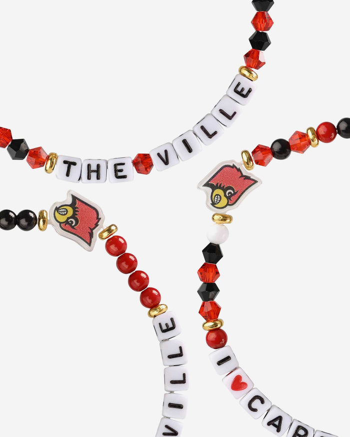 Louisville Cardinals 3 Pack Friendship Bracelet FOCO - FOCO.com