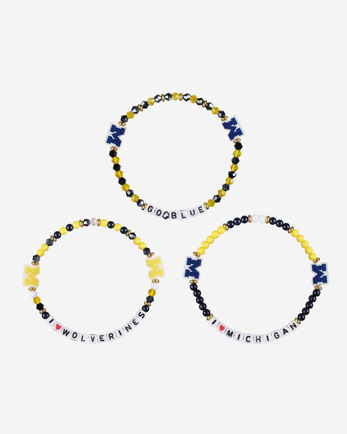 Michigan Wolverines 3 Pack Friendship Bracelet FOCO - FOCO.com