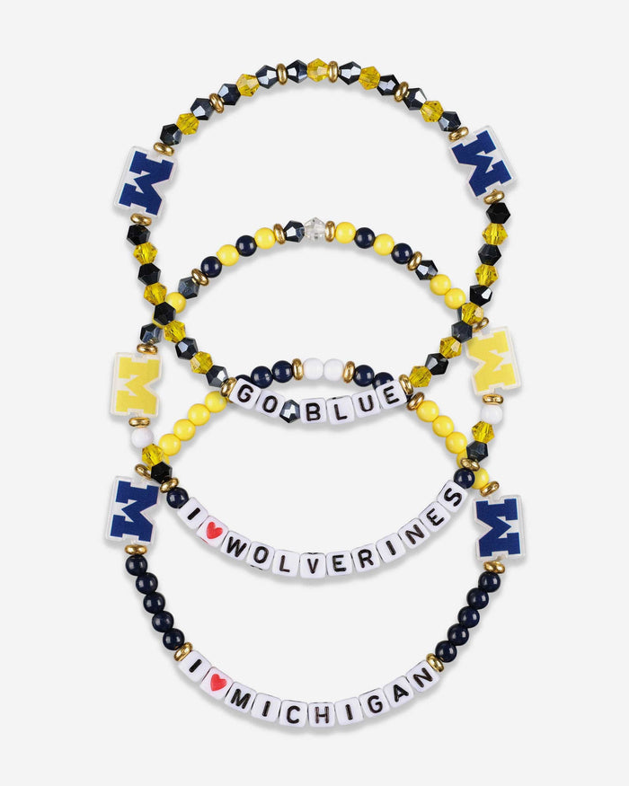 Michigan Wolverines 3 Pack Friendship Bracelet FOCO - FOCO.com