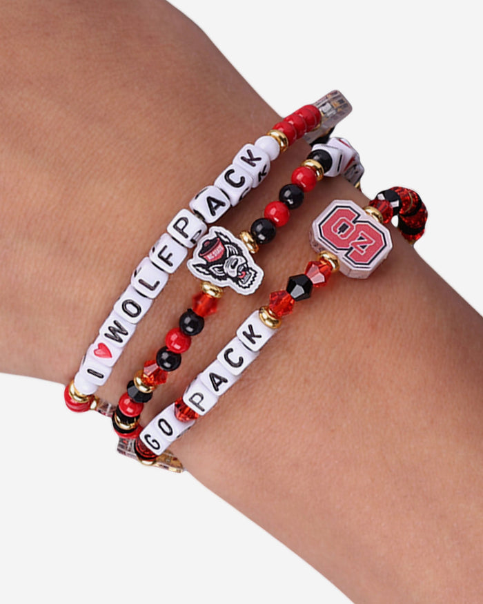 NC State Wolfpack 3 Pack Friendship Bracelet FOCO - FOCO.com