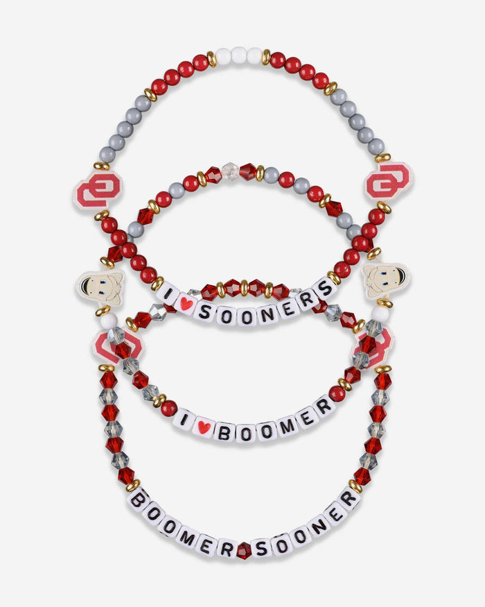 Oklahoma Sooners 3 Pack Friendship Bracelet FOCO - FOCO.com