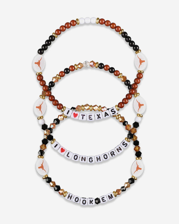 Texas Longhorns 3 Pack Friendship Bracelet FOCO - FOCO.com