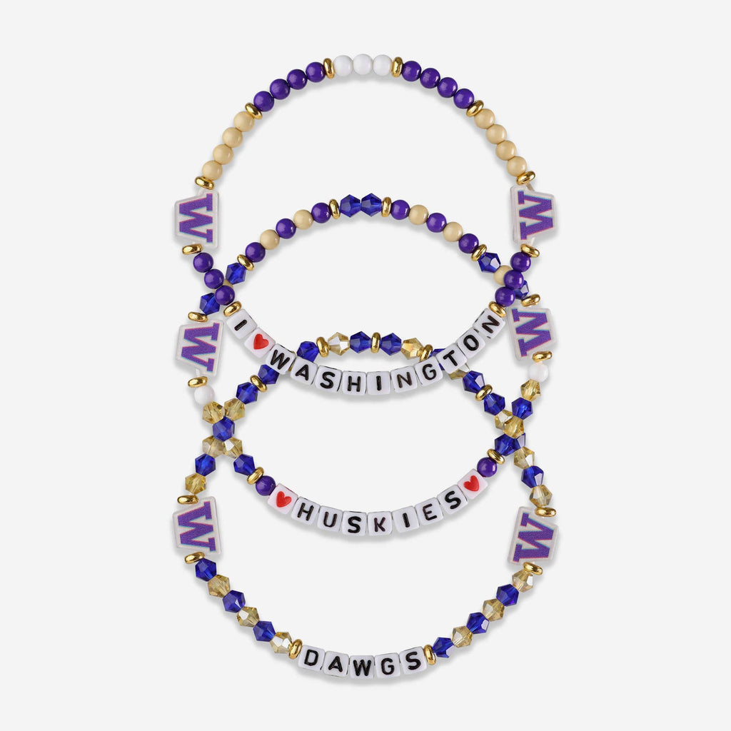 Washington Huskies 3 Pack Friendship Bracelet FOCO - FOCO.com