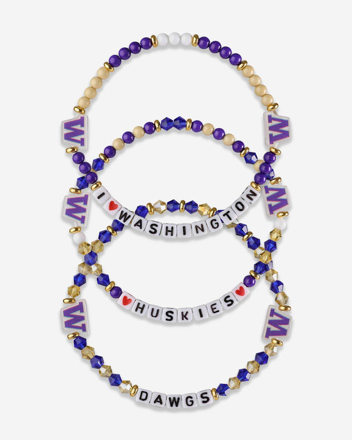 Washington Huskies 3 Pack Friendship Bracelet FOCO - FOCO.com