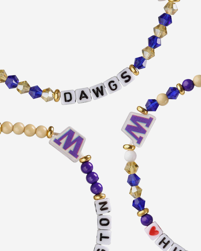 Washington Huskies 3 Pack Friendship Bracelet FOCO - FOCO.com