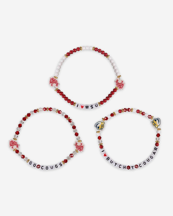 Washington State Cougars 3 Pack Friendship Bracelet FOCO - FOCO.com