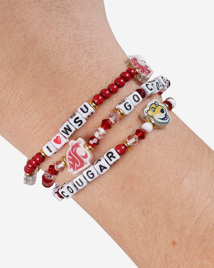 Washington State Cougars 3 Pack Friendship Bracelet FOCO - FOCO.com