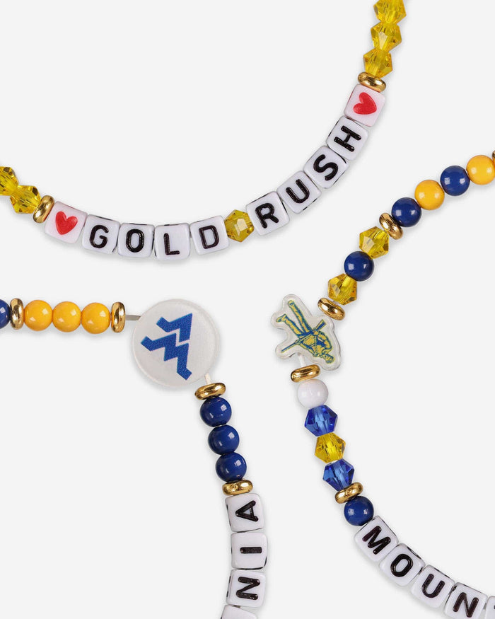 West Virginia Mountaineers 3 Pack Friendship Bracelet FOCO - FOCO.com