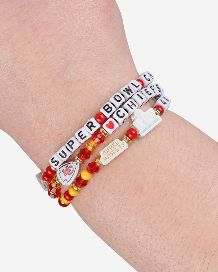 Kansas City Chiefs 4X Super Bowl LVIII Champions 3 Pack Team Friendship Bracelet FOCO - FOCO.com