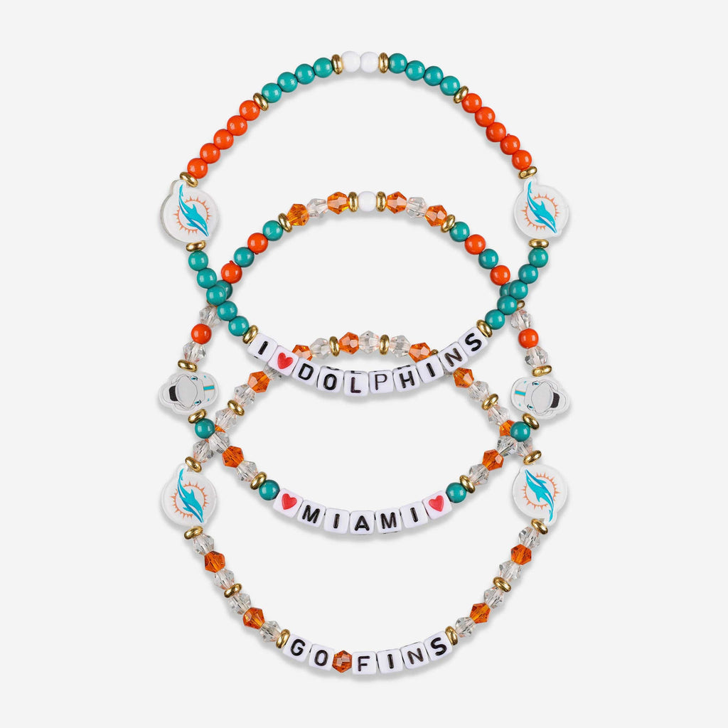 Miami Dolphins 3 Pack Friendship Bracelet FOCO - FOCO.com