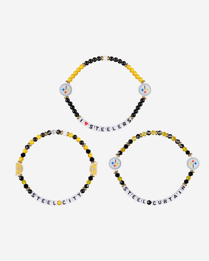 Pittsburgh Steelers 3 Pack Friendship Bracelet FOCO - FOCO.com