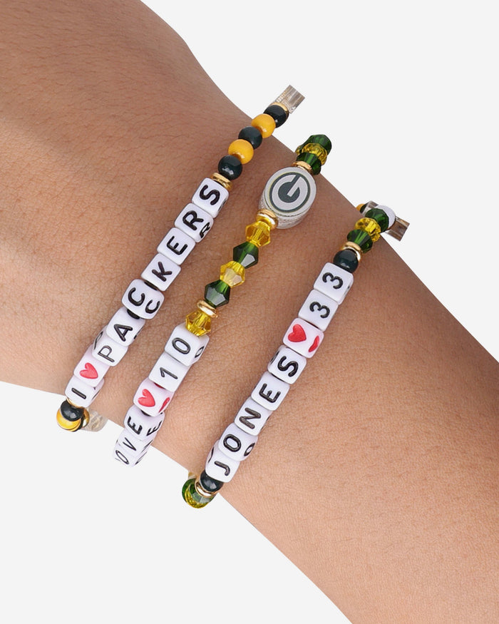 Aaron Jones & Jordan Love Green Bay Packers 3 Pack Player Friendship Bracelet FOCO - FOCO.com