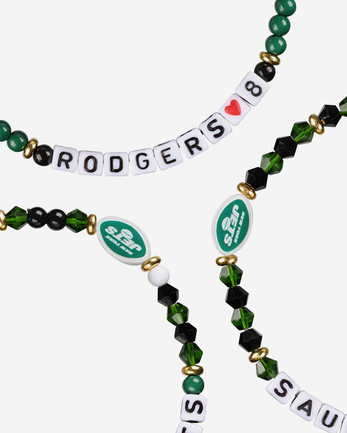 Aaron Rodgers & Sauce Gardner New York Jets 3 Pack Player Friendship Bracelet FOCO - FOCO.com