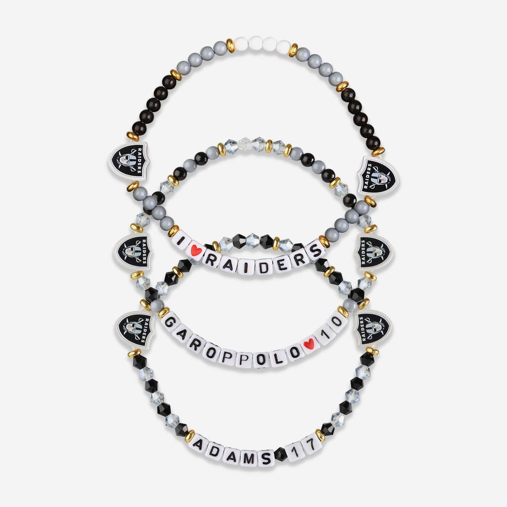 Jimmy Garoppolo & Davante Adams Las Vegas Raiders 3 Pack Player Friendship Bracelet FOCO - FOCO.com