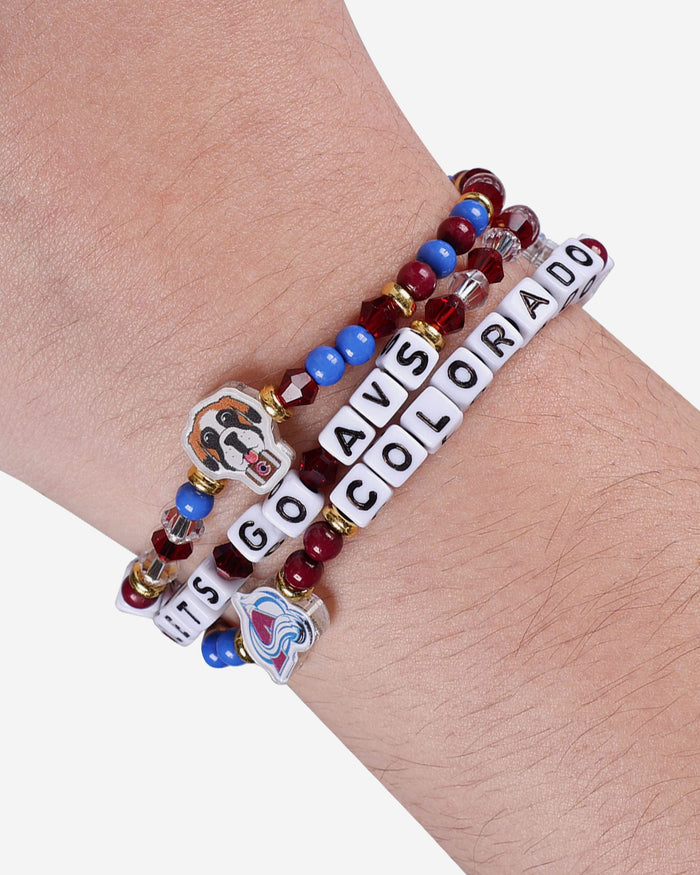 Colorado Avalanche 3 Pack Friendship Bracelet FOCO - FOCO.com