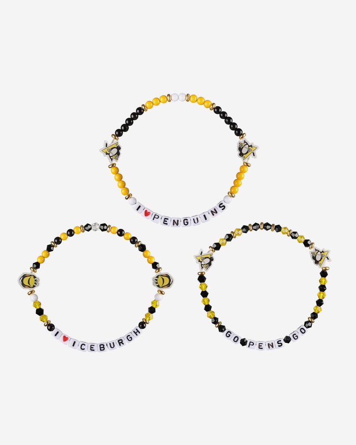 Pittsburgh Penguins 3 Pack Friendship Bracelet FOCO - FOCO.com