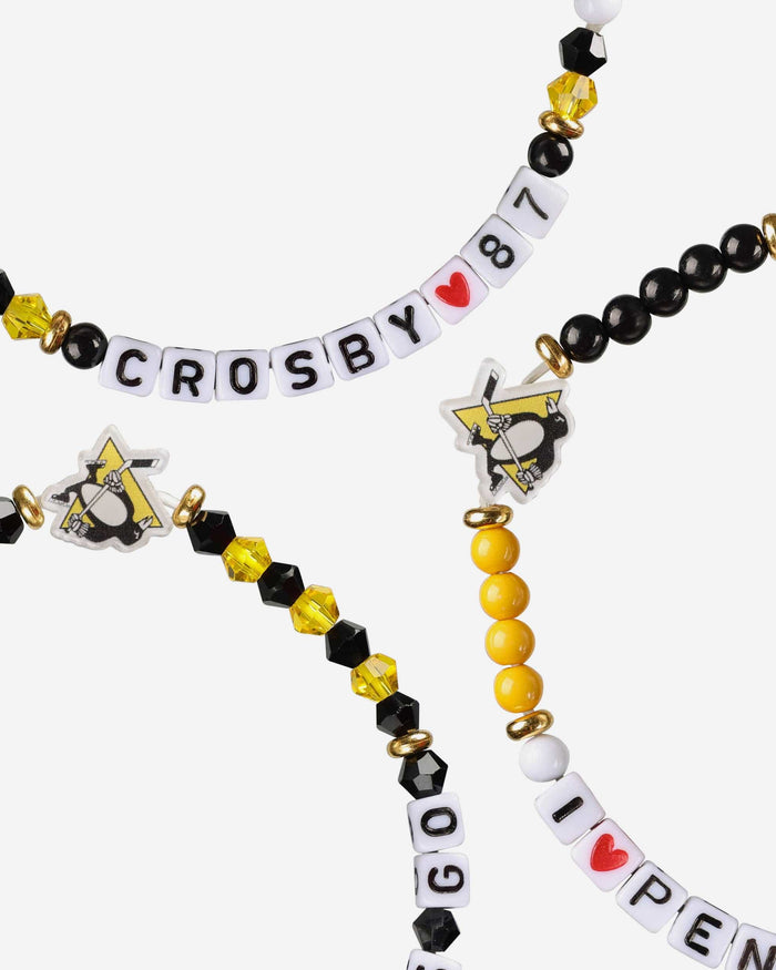Sidney Crosby Pittsburgh Penguins 3 Pack Player Friendship Bracelet FOCO - FOCO.com