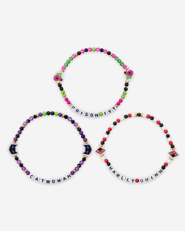 Harley Quinn™ & Catwoman™ & Poison Ivy™ DC 3 Pack Friendship Bracelet FOCO - FOCO.com