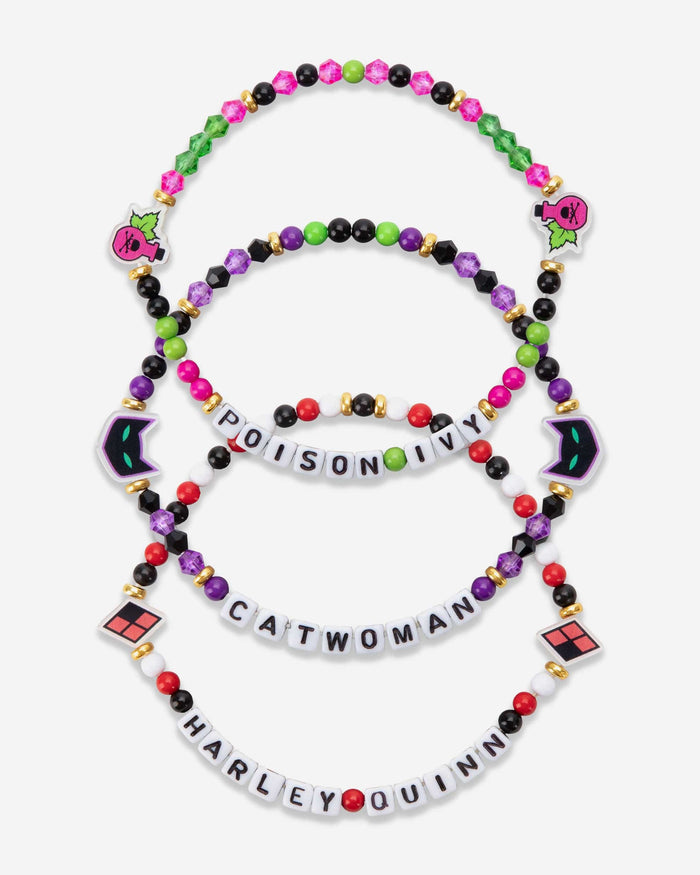 Harley Quinn™ & Catwoman™ & Poison Ivy™ DC 3 Pack Friendship Bracelet FOCO - FOCO.com