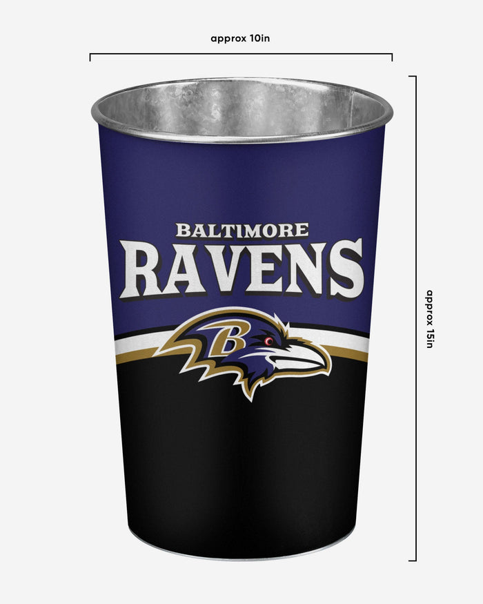 Baltimore Ravens Team Stripe Trash Can FOCO - FOCO.com