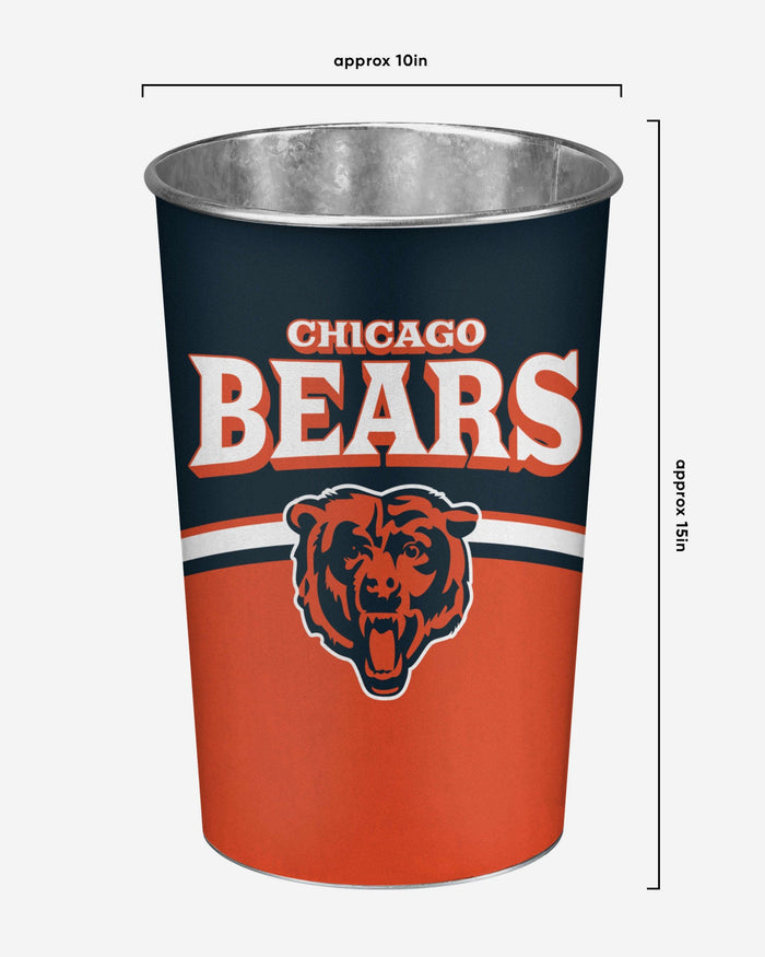 Chicago Bears Team Stripe Trash Can FOCO - FOCO.com