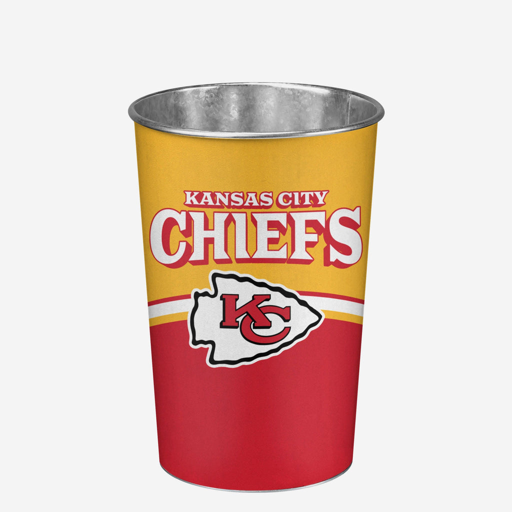 Kansas City Chiefs Team Stripe Trash Can FOCO - FOCO.com