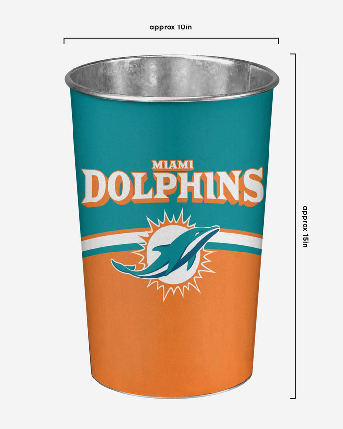 Miami Dolphins Team Stripe Trash Can FOCO - FOCO.com