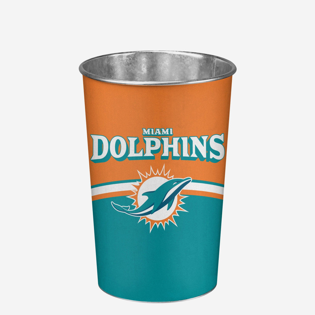 Miami Dolphins Team Stripe Trash Can FOCO - FOCO.com