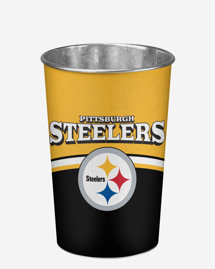 Pittsburgh Steelers Team Stripe Trash Can FOCO - FOCO.com