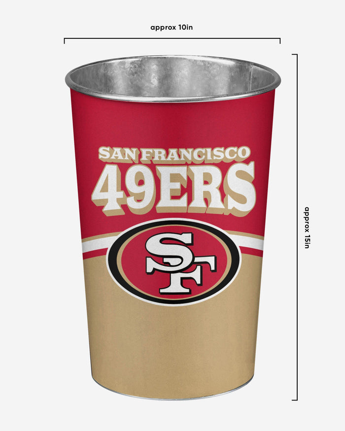 San Francisco 49ers Team Stripe Trash Can FOCO - FOCO.com