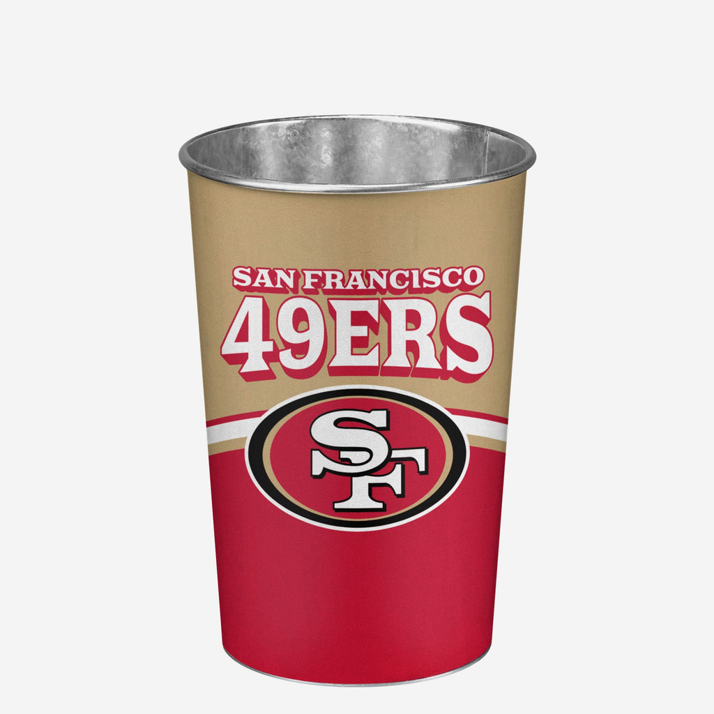 San Francisco 49ers Team Stripe Trash Can FOCO - FOCO.com