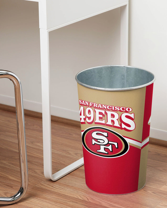 San Francisco 49ers Team Stripe Trash Can FOCO - FOCO.com