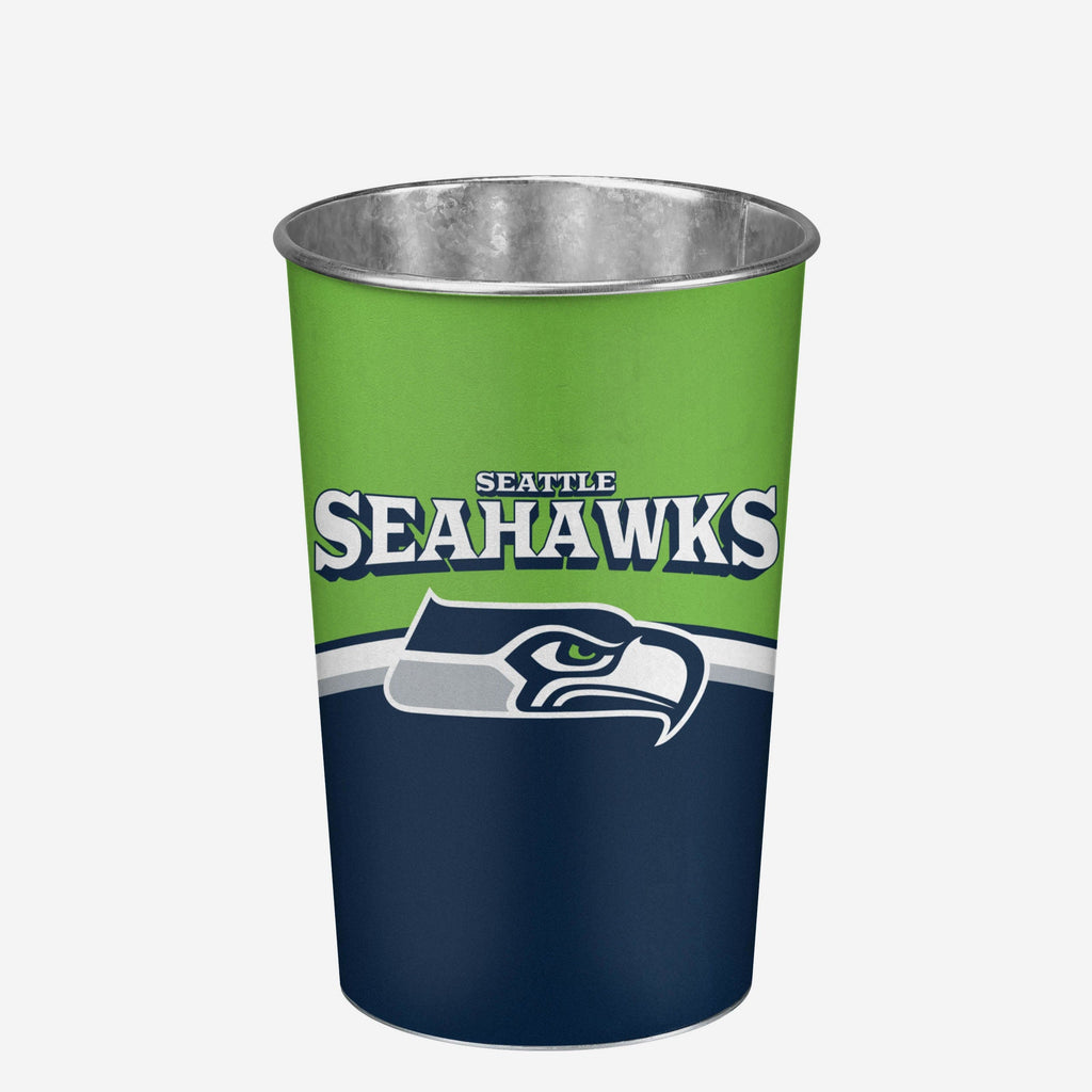 Seattle Seahawks Team Stripe Trash Can FOCO - FOCO.com