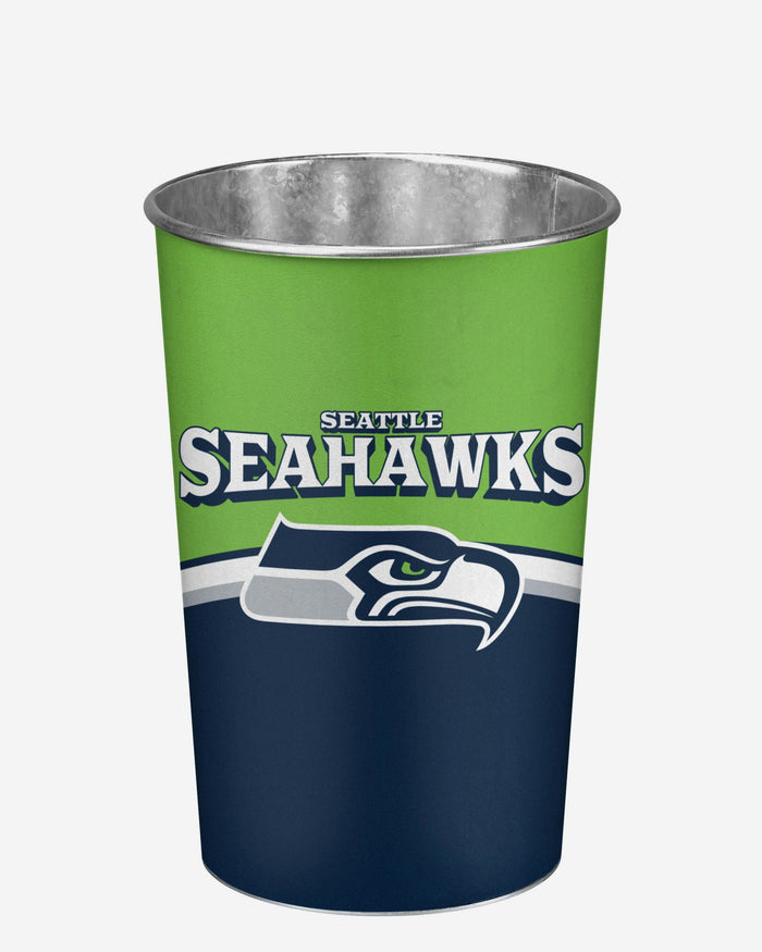 Seattle Seahawks Team Stripe Trash Can FOCO - FOCO.com