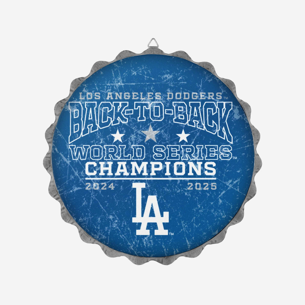 Los Angeles Dodgers 2025 Back To Back World Series Champions Bottle Cap Wall Sign FOCO - FOCO.com