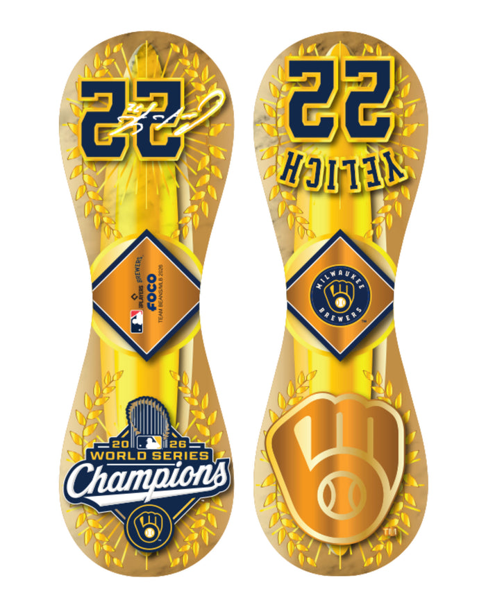 Christian Yelich Milwaukee Brewers 2026 World Series Champions Player Baseball FOCO - FOCO.com