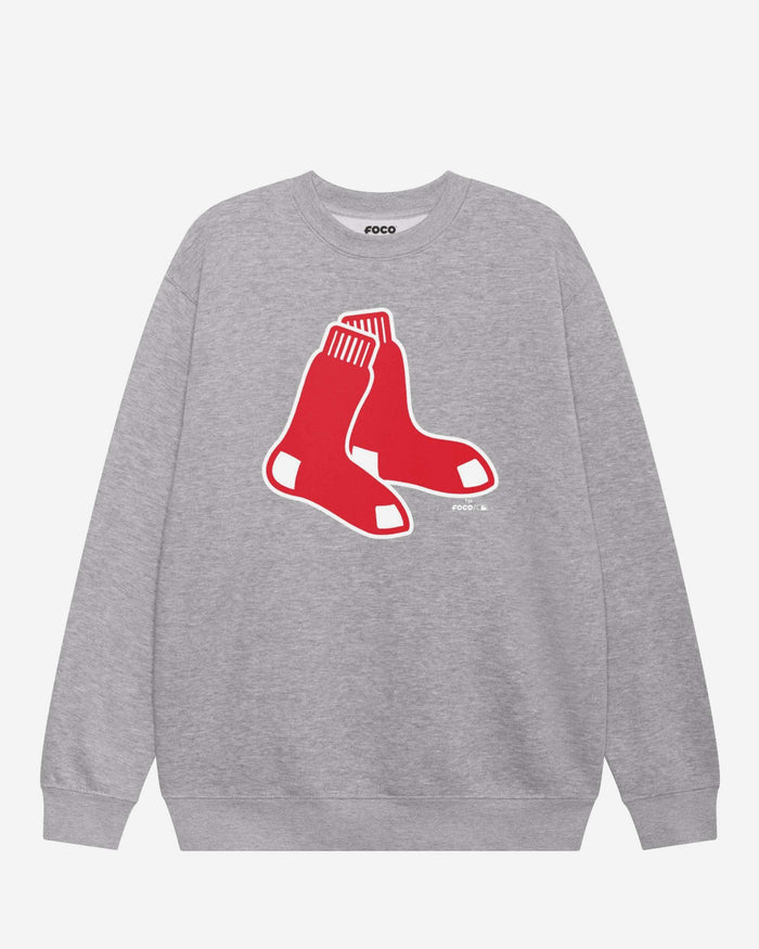 Boston Red Sox Alternate Logo Crew Neck Sweatshirt FOCO Athletic Heather S - FOCO.com